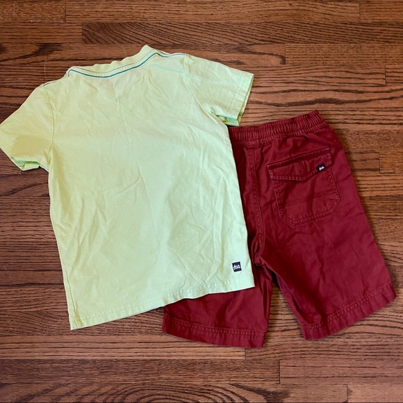 New Tea collection blue crab neon yellow tshirt tee rust color ripstop shorts 5 - Picture 2 of 3